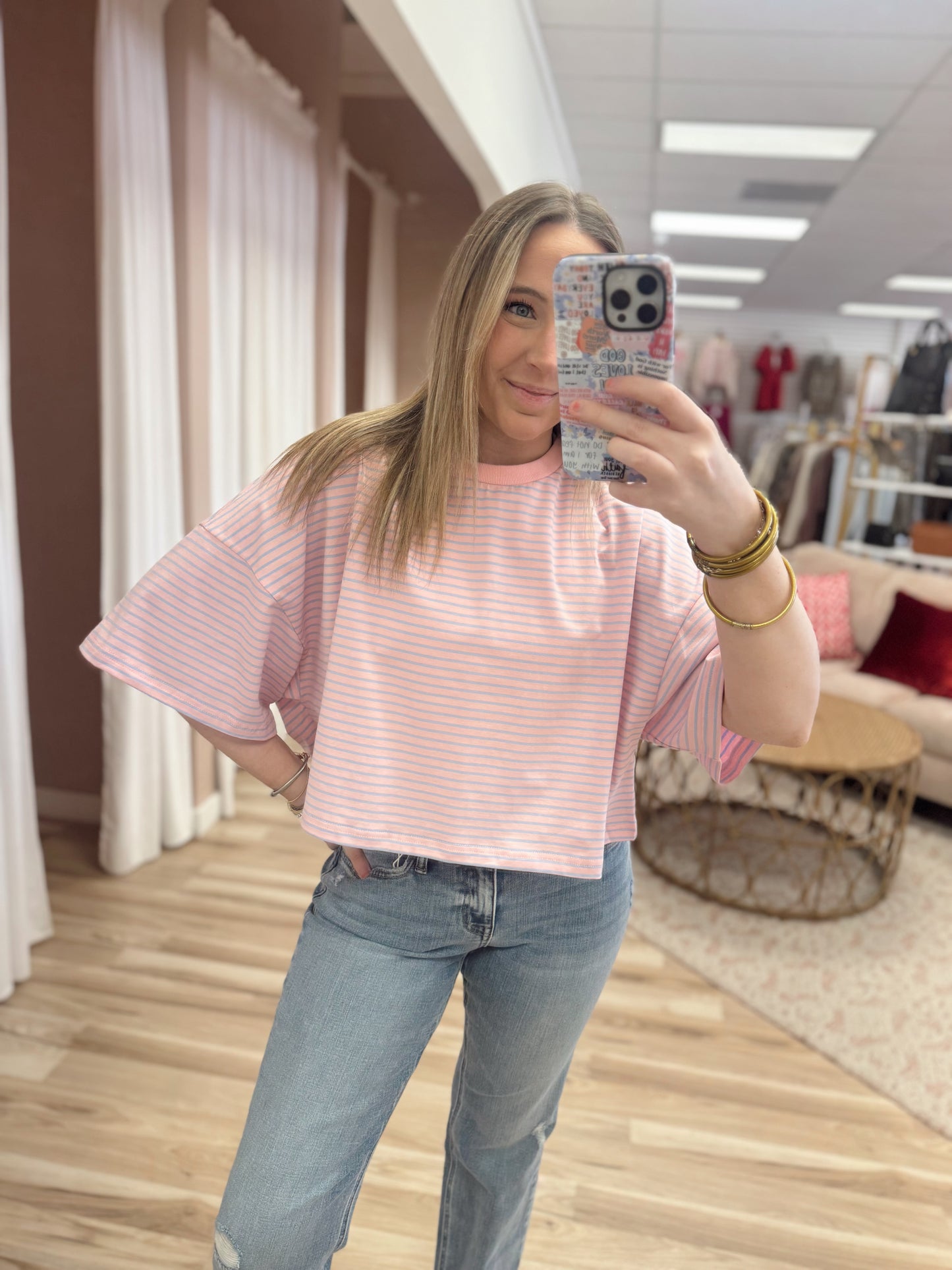 Pink Multi Stripe Top