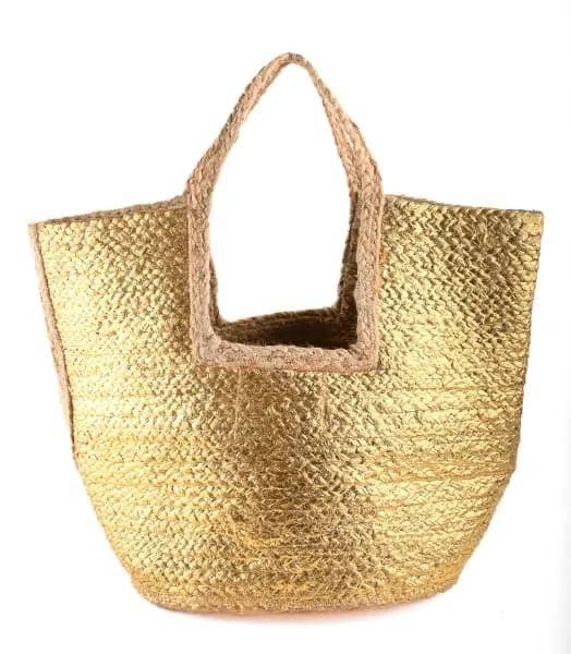 Straw Jute Bag - Gold
