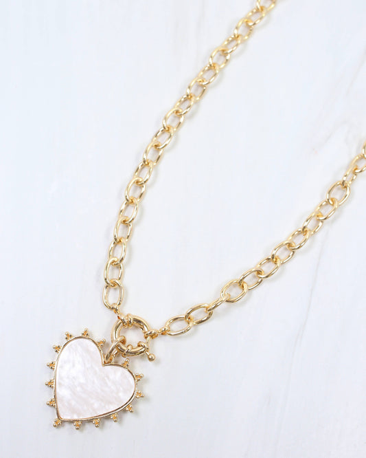 Ainsley Heart Pendant Toggle Necklace Gold
