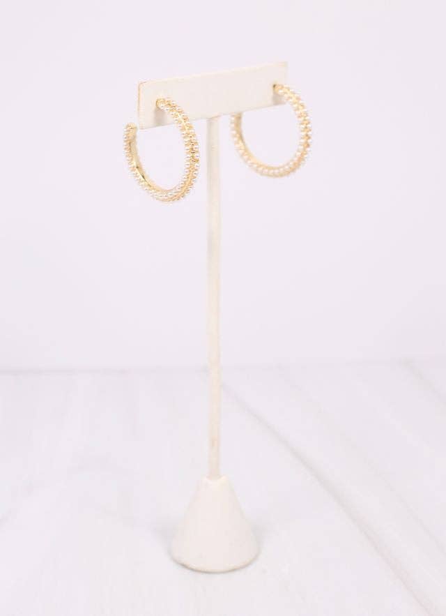 Woodard Pearl Hoop Earring GOLD: Default