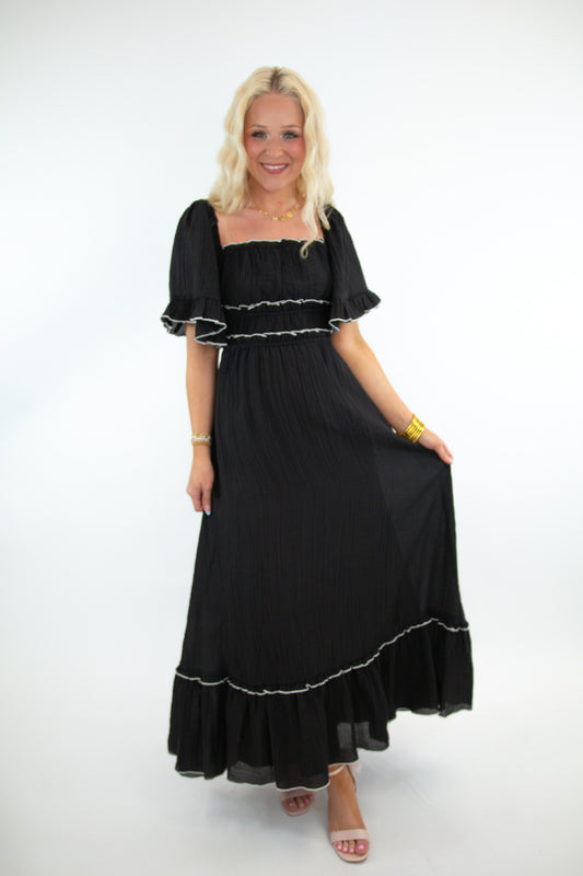 Black Tiered Maxi Dress
