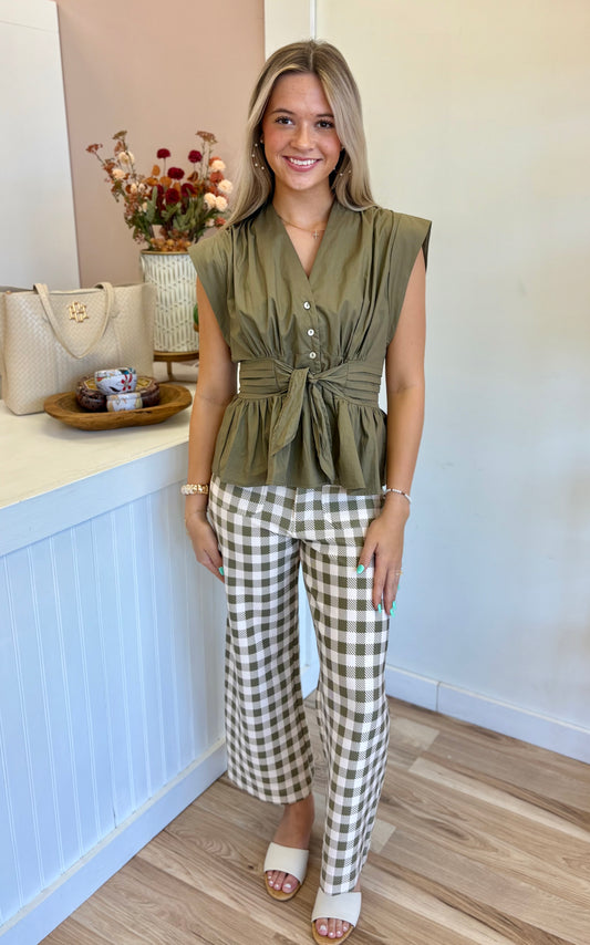 Olive Checkered Pants