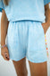 Baby Blue Mineral Wash Crochet Shorts