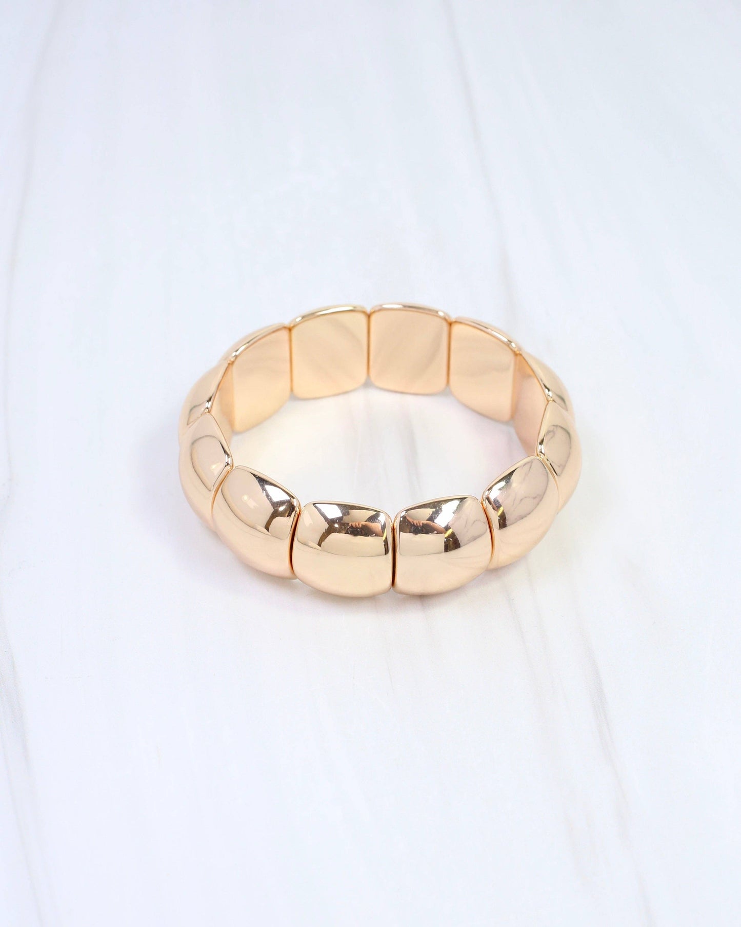 Charis Rounded Stretch Bracelet Gold