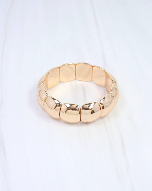 Charis Rounded Stretch Bracelet Gold