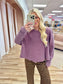 Waffle Knit Raw Hem Pullover