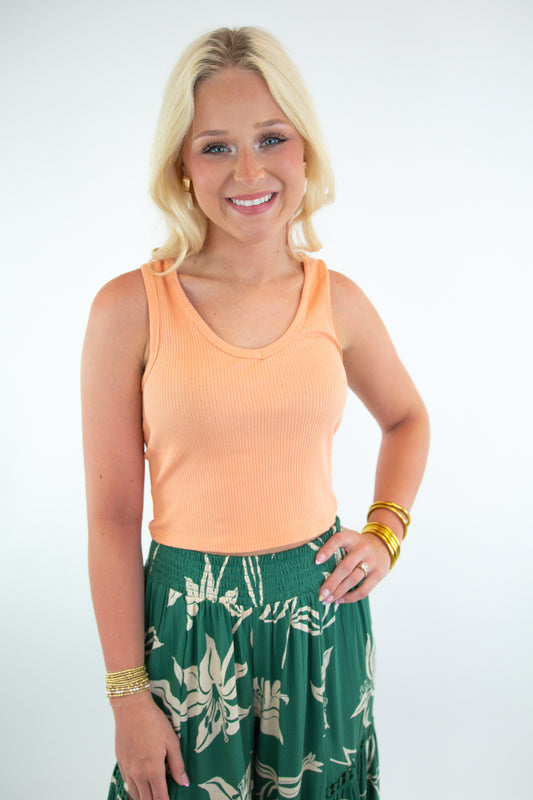 Peach Seamless Cropped Top