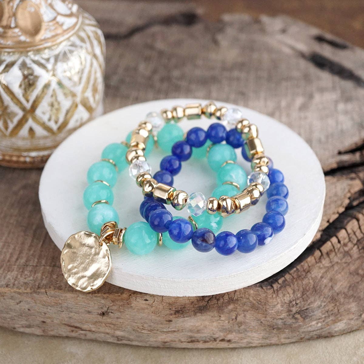 Sorbet Stack Set of 3 Stretchy Beaded Summer Bracelets