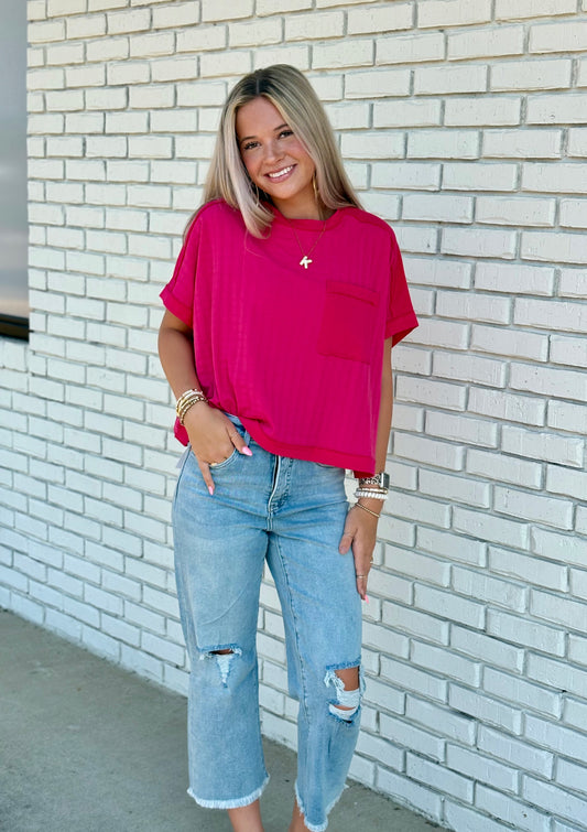 Hot pink Pocket Tee