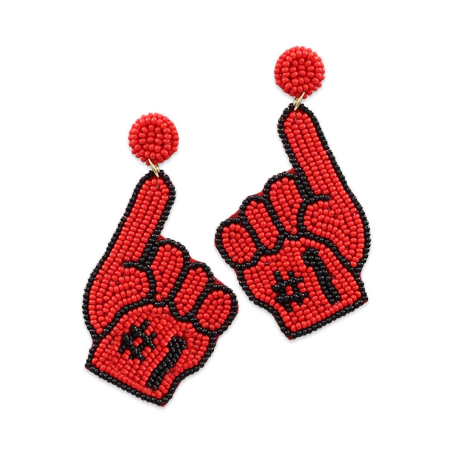 Beaded #1 Game Day Earrings