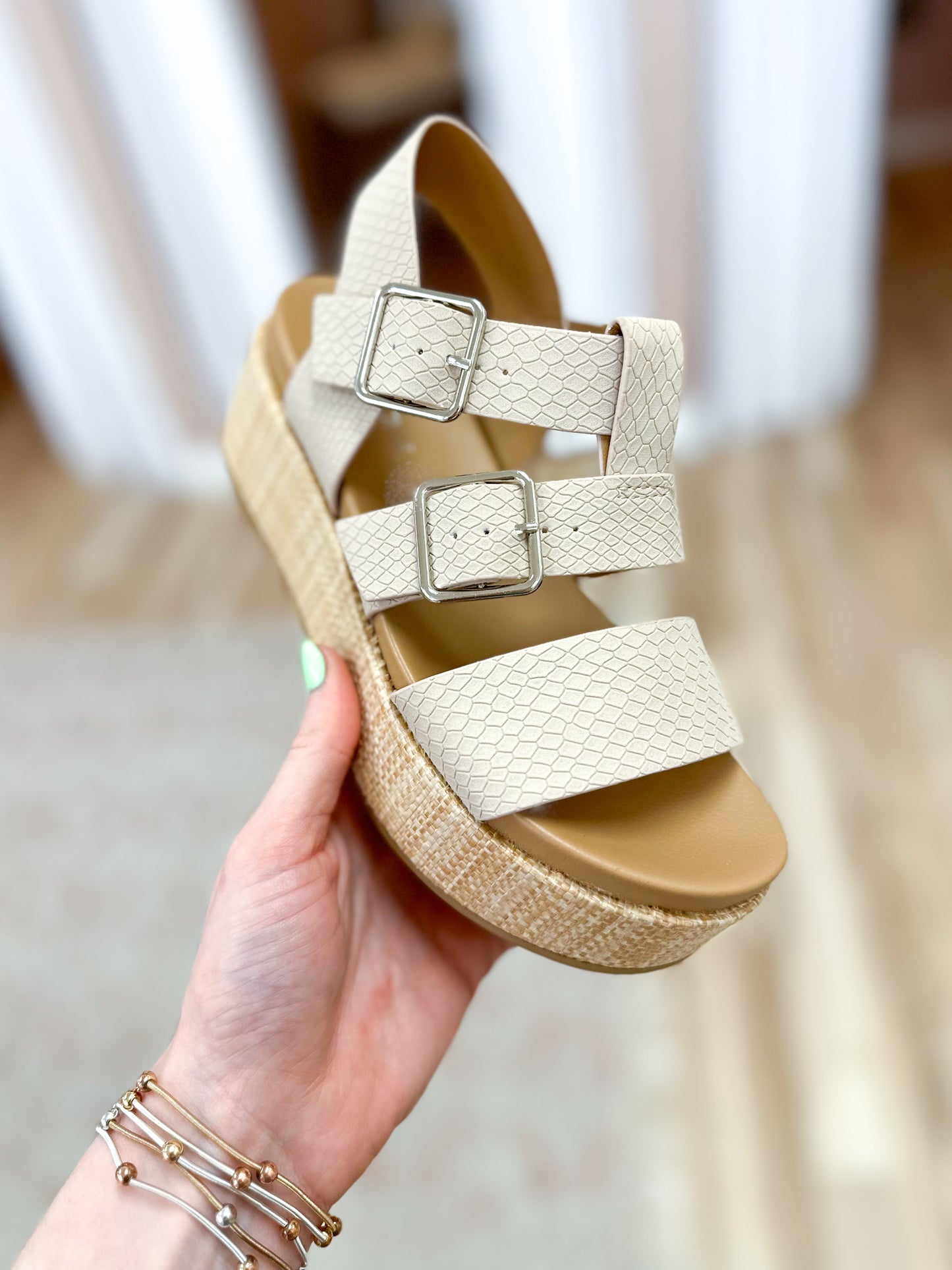 Taupe Textured Chunky Sandal