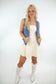 Off White Strapless Denim Dress