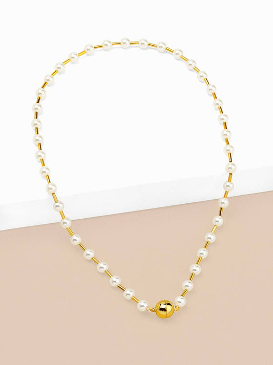 Pearl Bead Magnet Necklace