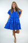 Royal Blue Floral Tiered Dress