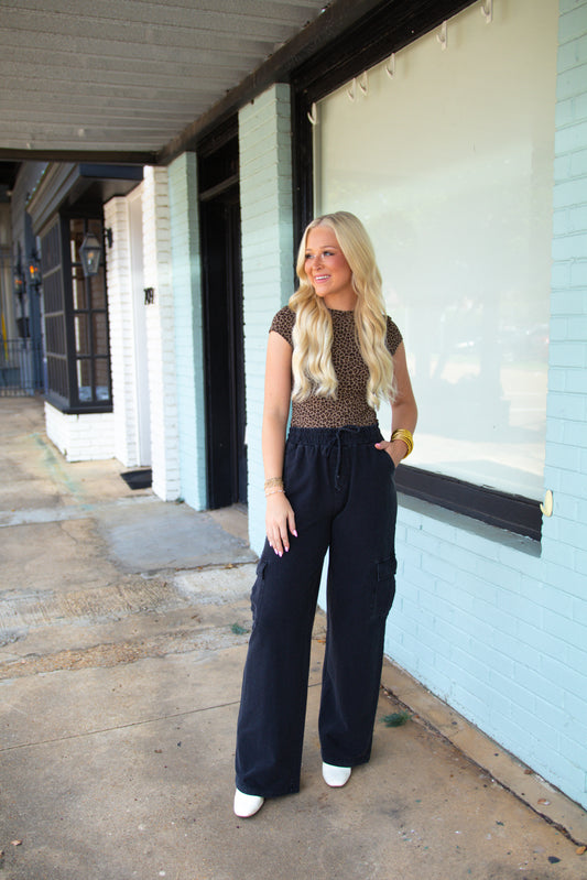 Short Sleeve Leopard Bodysuit