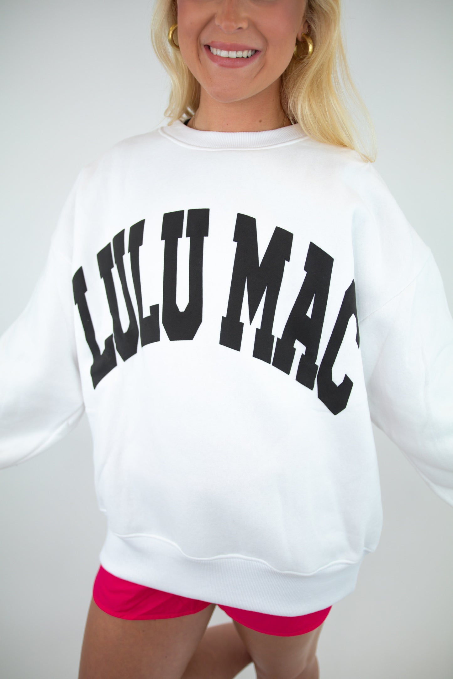 White/Black Lulu Mac Graphic Pullover
