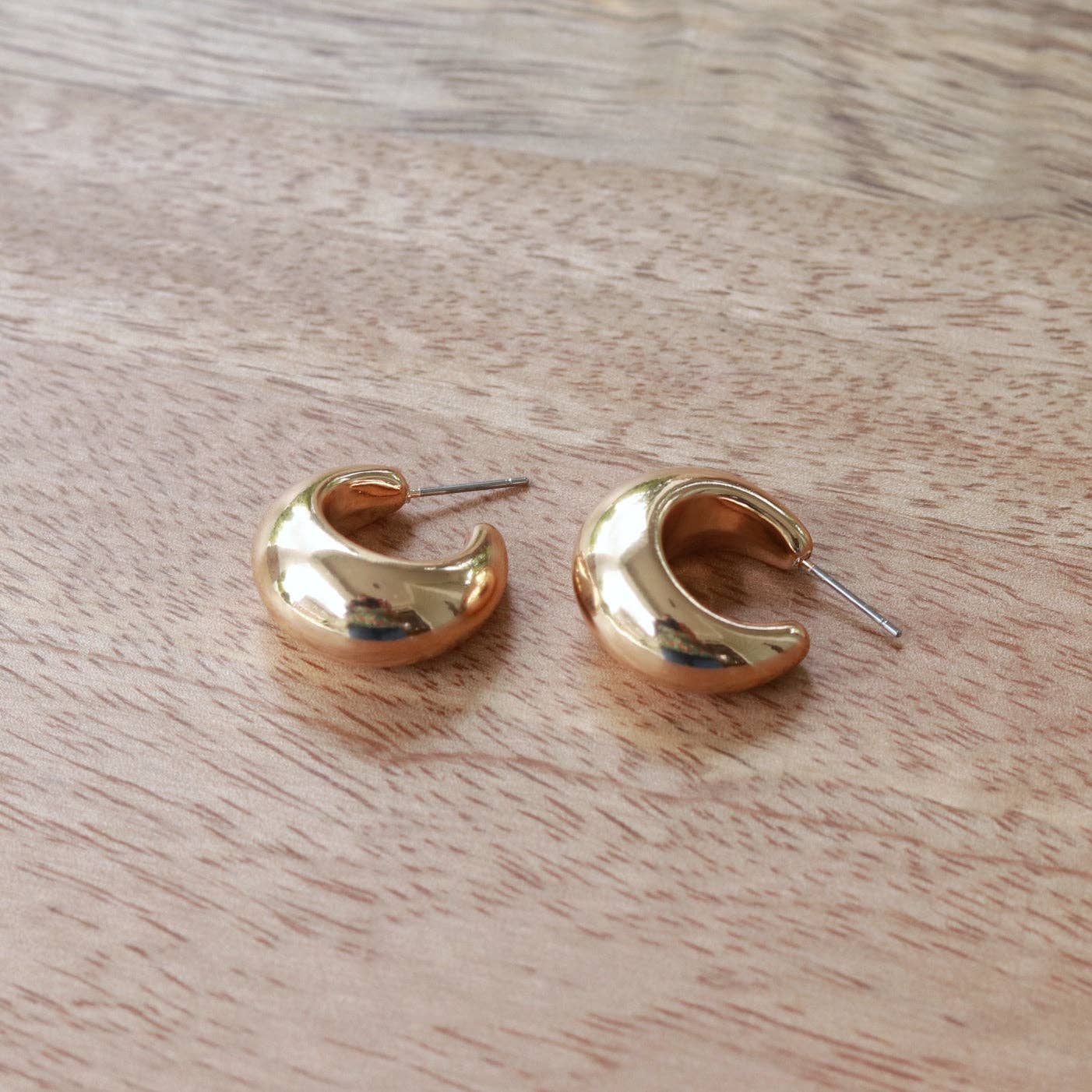 Gold Teardrop Hoop Earrings