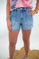 Utility Light Denim Jean Shorts