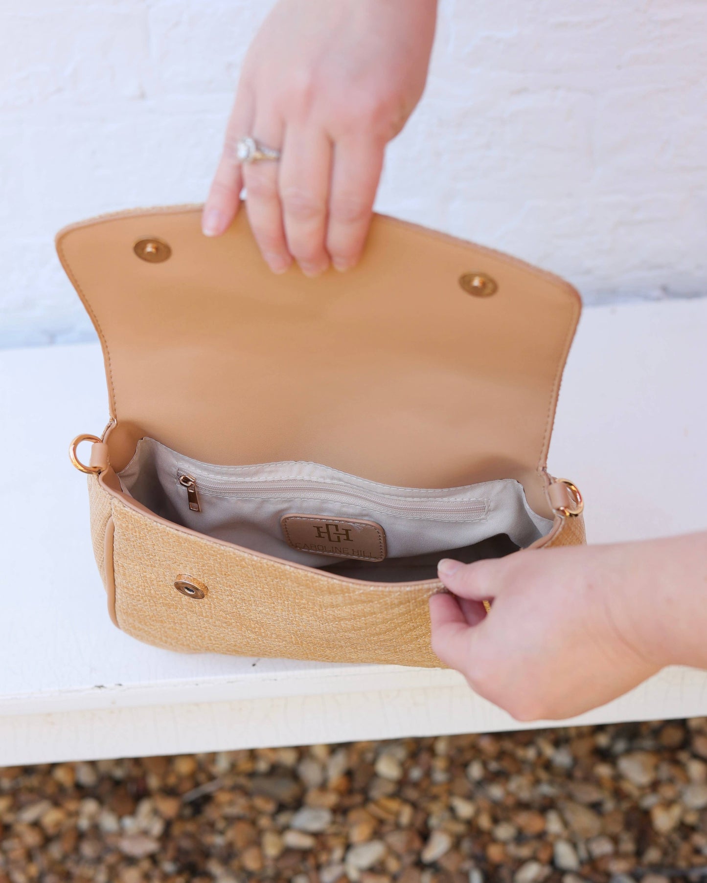 Sinclair Quilted Crossbody Natural - Caroline Hill