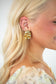 Gold Plated Oval Textured Earrings