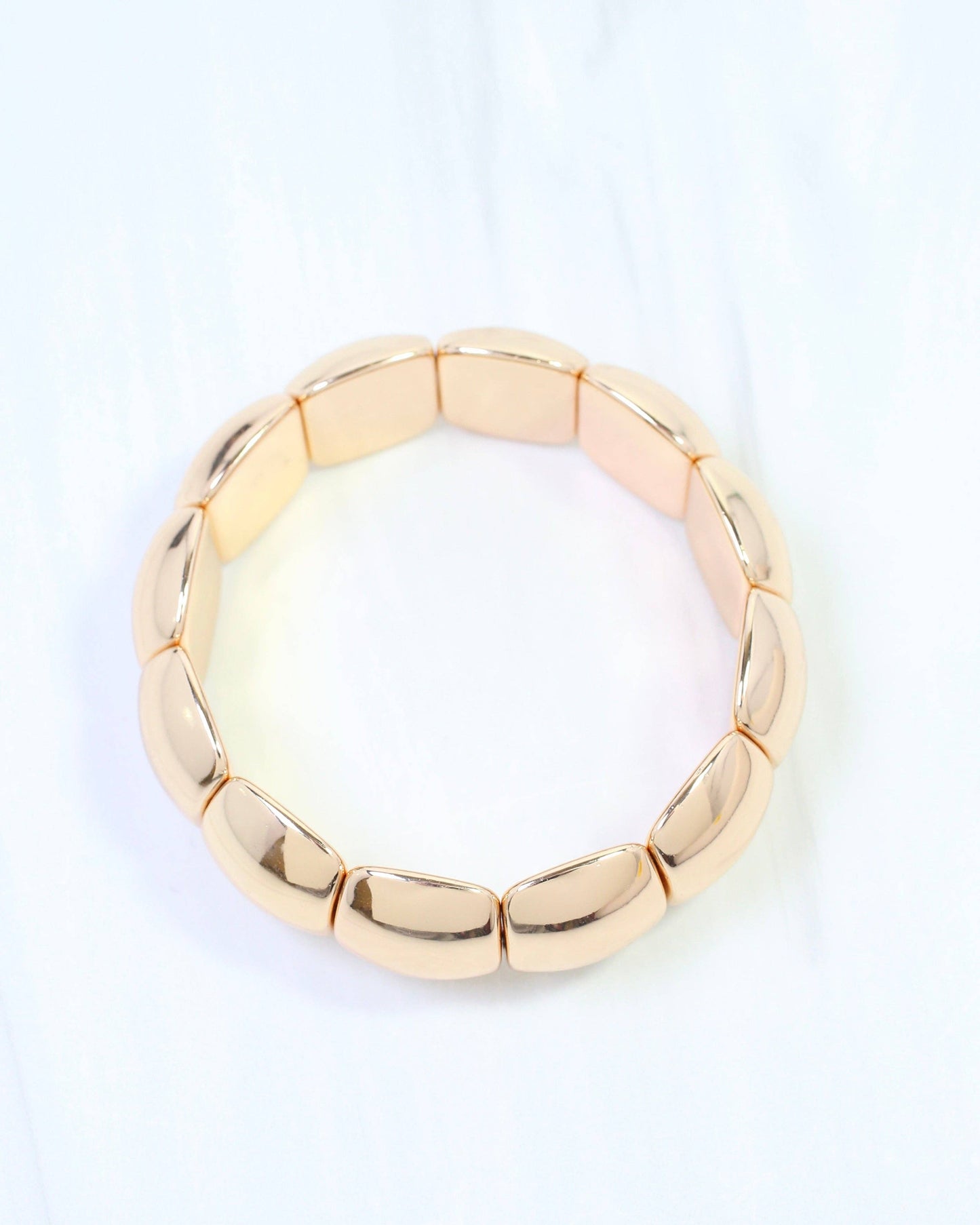 Charis Rounded Stretch Bracelet Gold