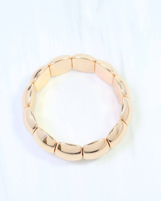 Charis Rounded Stretch Bracelet Gold