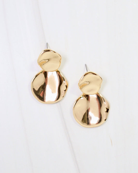 Aimee Wave Drop Earring Gold: Default