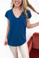 Go-To Oversized V-Neck Tee- Navy