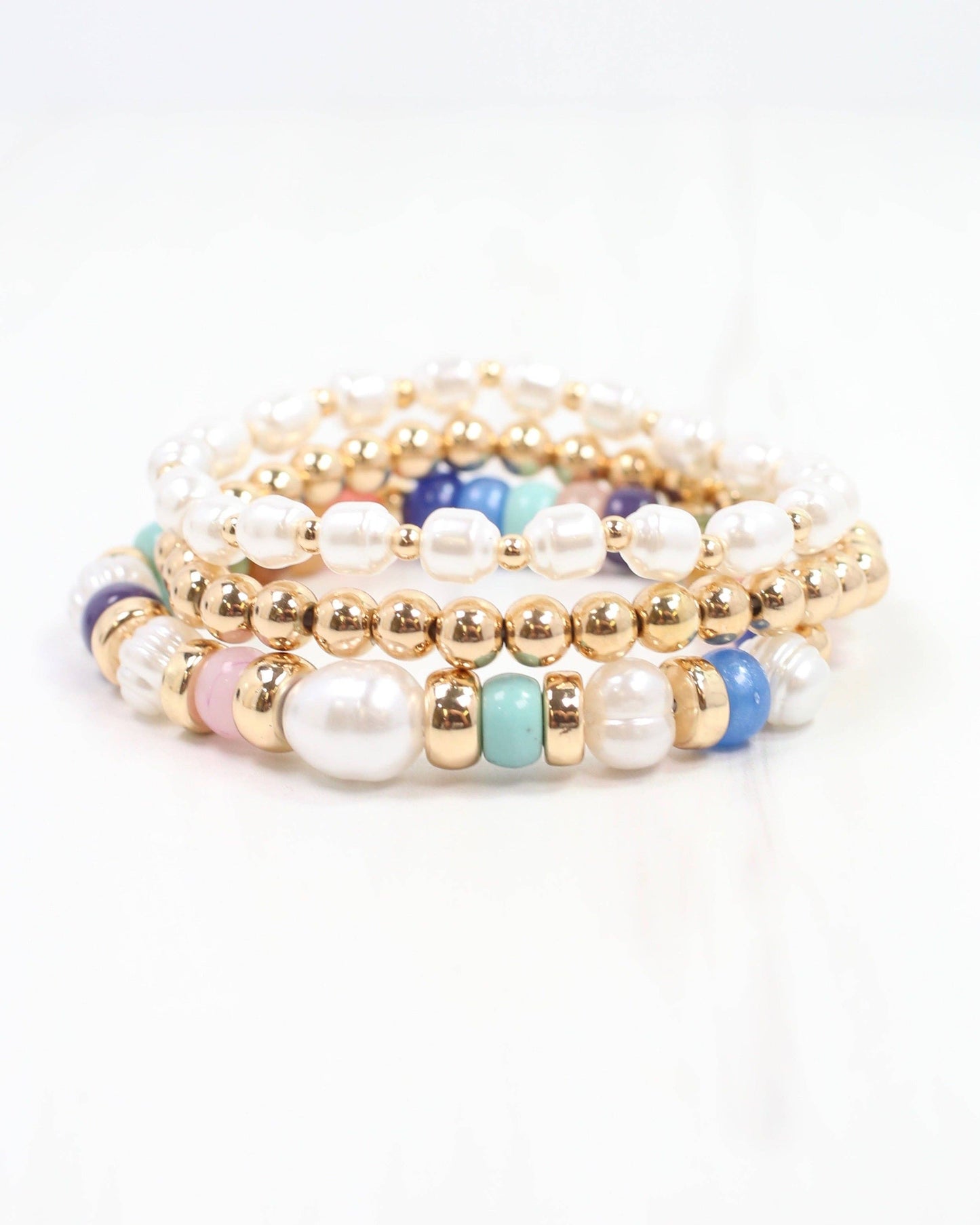 Bowie Bead and Pearl Bracelet Set