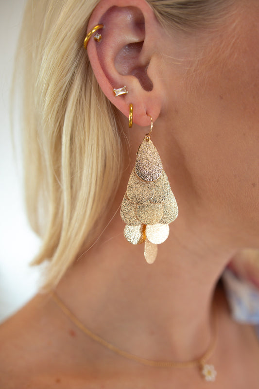 Teardrop Layered Dangle Earrings