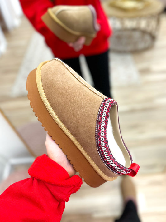 Tan Platform Slippers