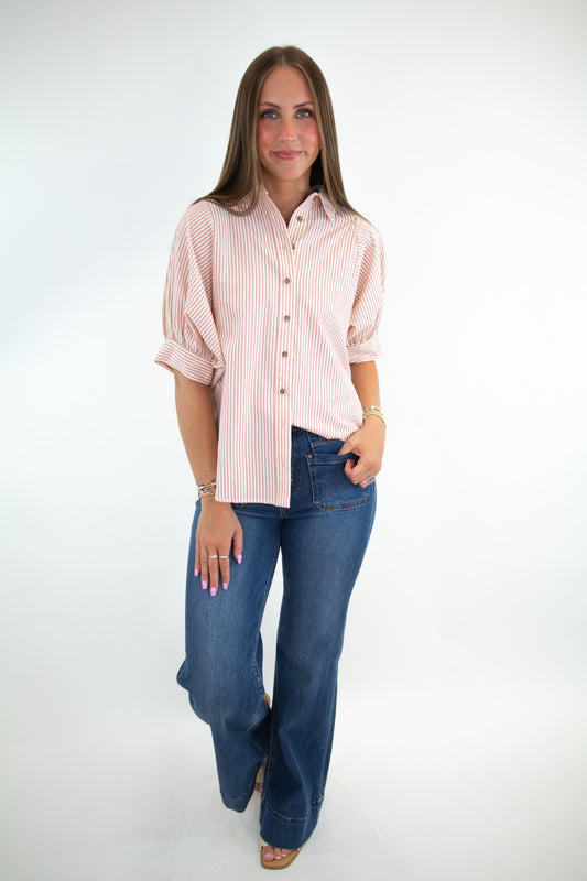 High Rise Wide Leg Patch Pocket Jeans