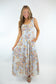 Blue Lace Trim Tiered Maxi Dress