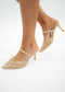 Gold Lace Detail Elegant Heel