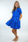 Royal Blue Floral Tiered Dress
