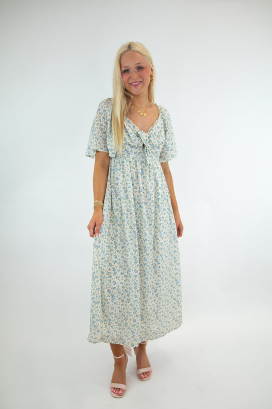 Floral Print Flowy Midi Dress