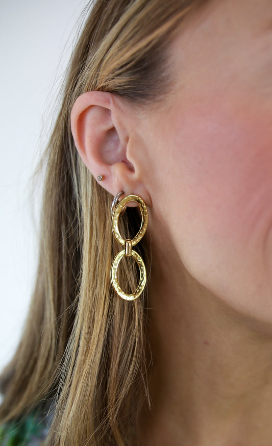 Gold Plated Double Hoop Earrings