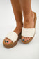 White Wicker Platform Sandal