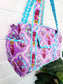 Purple Wildflowers Quilted Mini Duffle Bag
