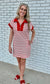 Red Striped Knit Mini Dress