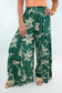 Lace Detail Tropical Wide Leg Pants