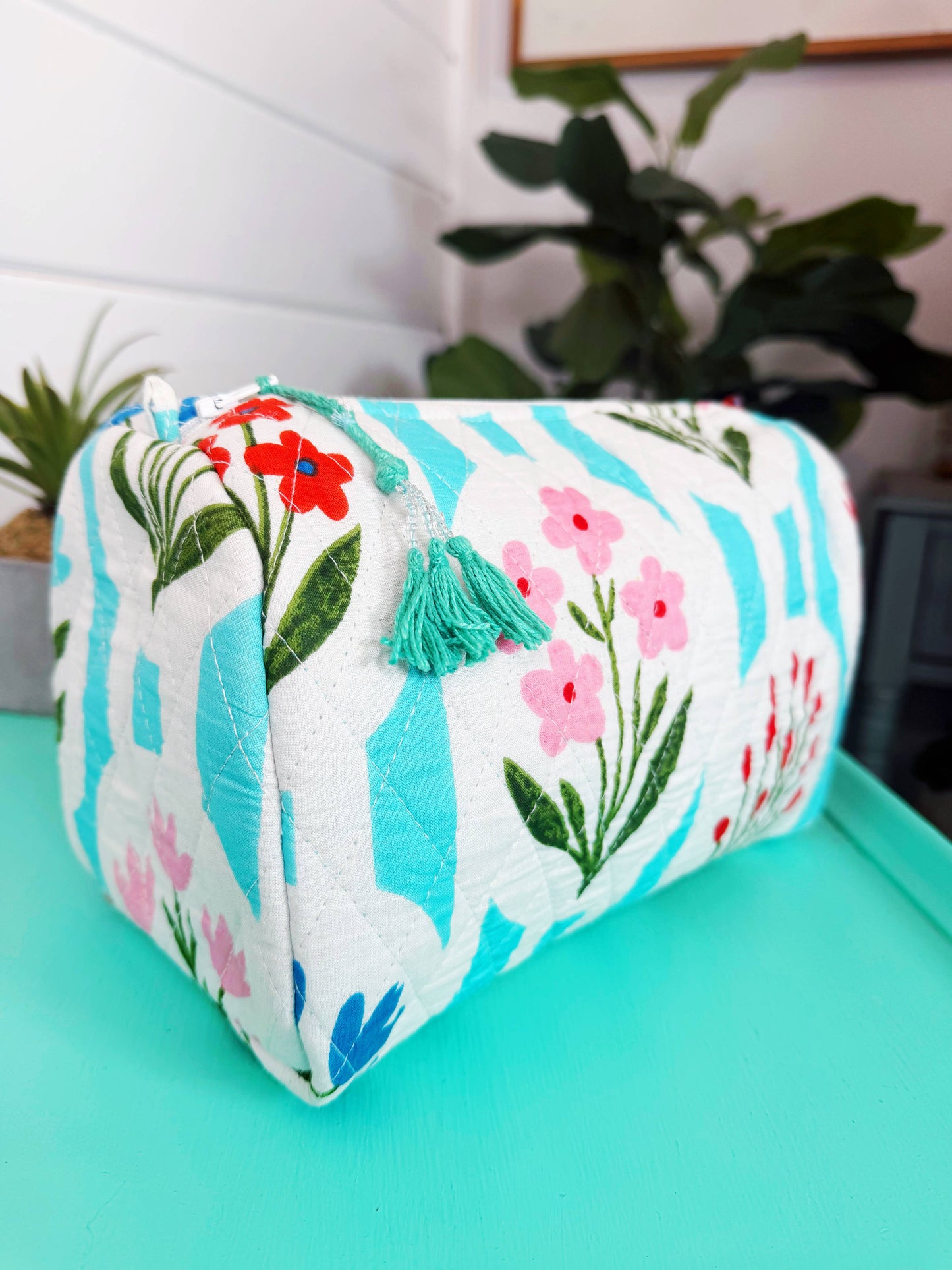 Garden Party Quilted Cosmetic Bag