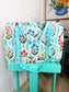 Aqua Garden Party Quilted Weekender Duffle Bag