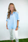 Blue Button Down Oversized Gingham Top