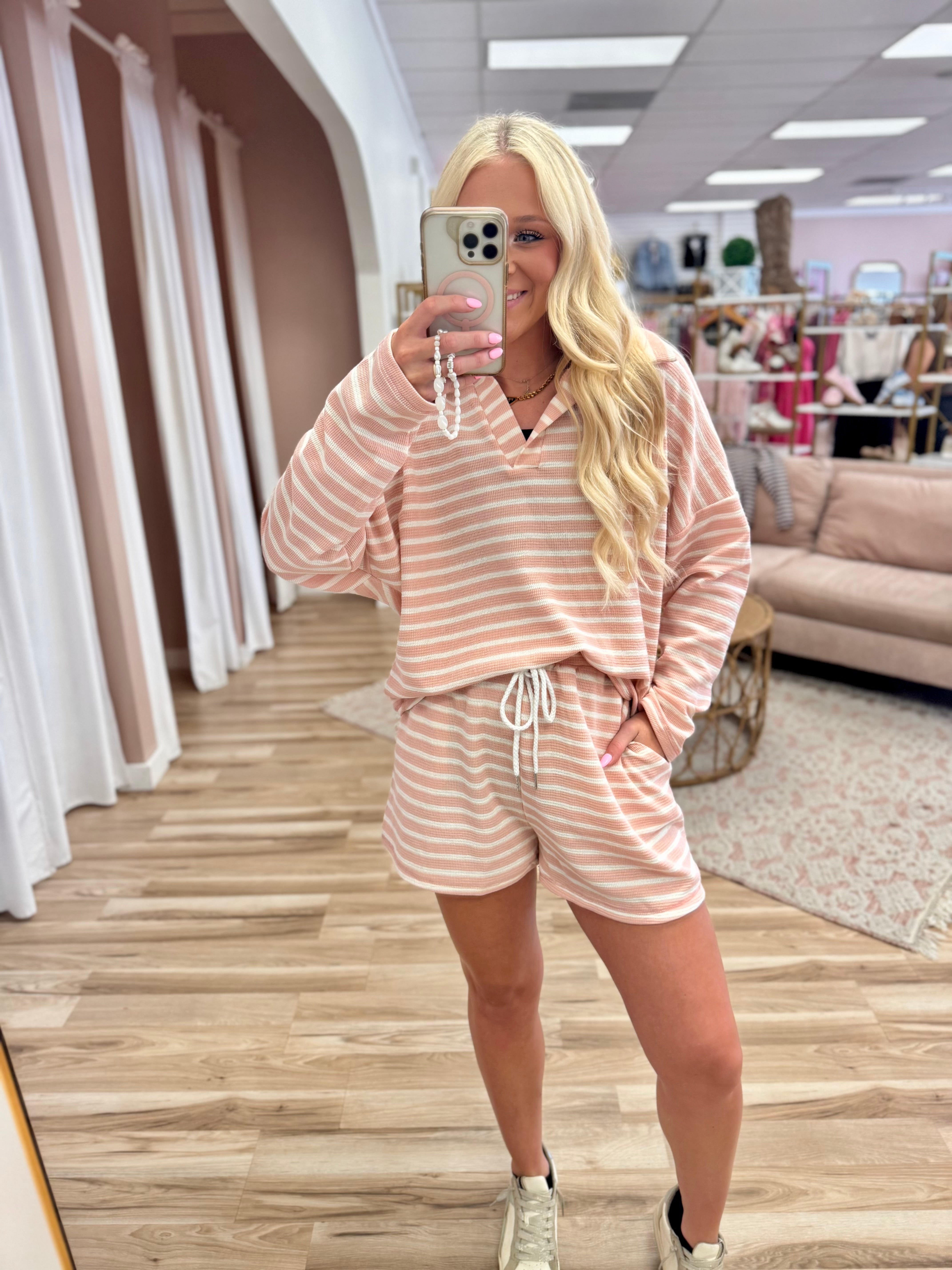 Light Pink Striped Basic Set – For The Girls Boutique