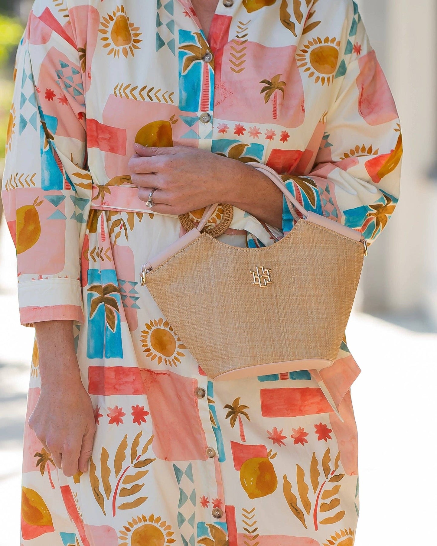 Leland Mini Tote Natural Blush - Caroline Hill