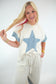 Ivory Mineral Wash Raw Hem Top