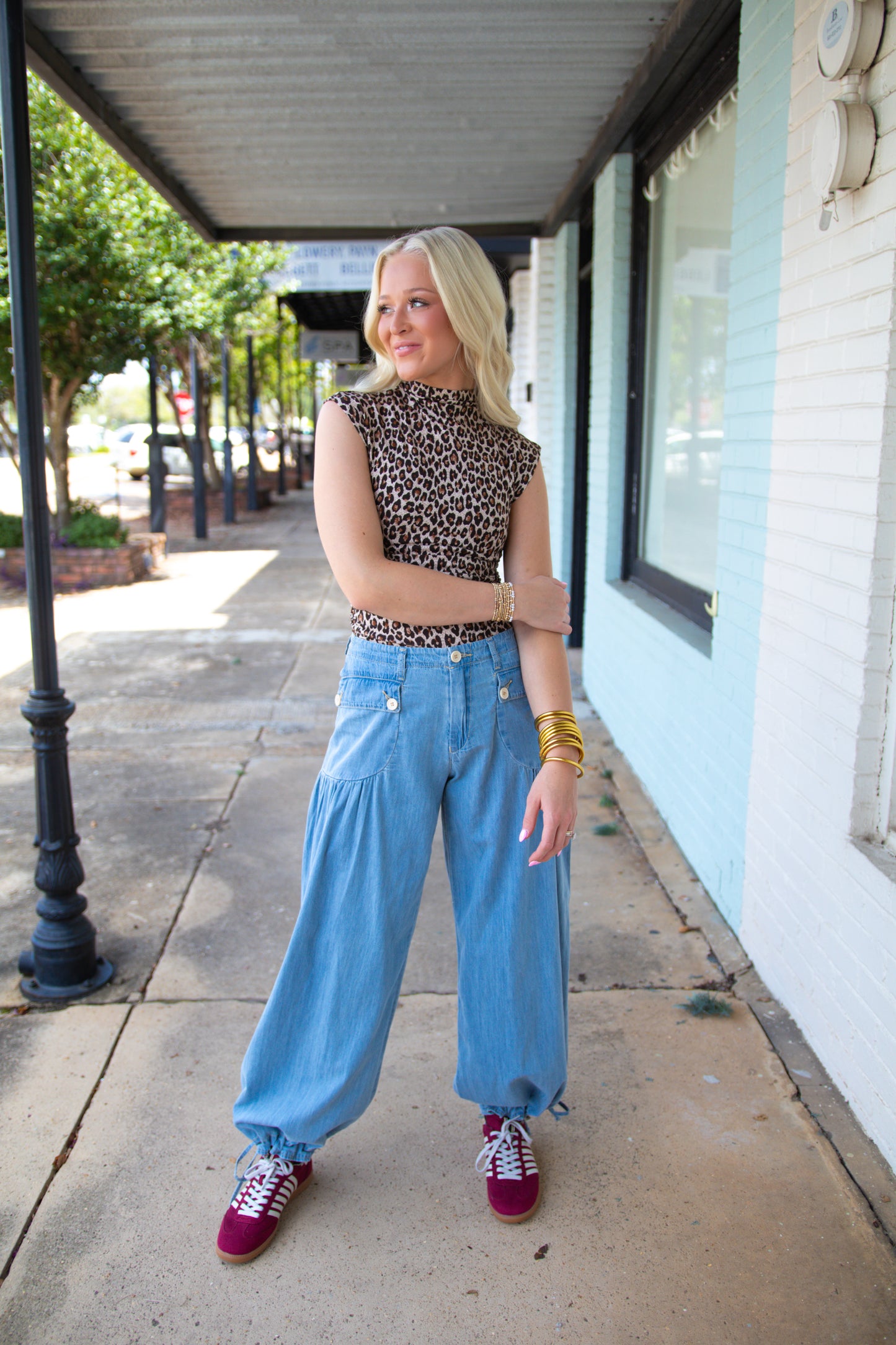 Leopard Print Mock Neck Tank
