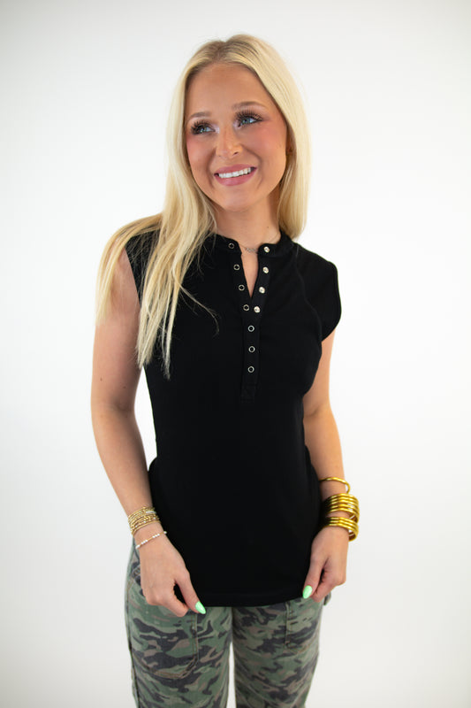 Everyday Ribbed Henley Tank