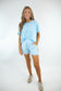 Baby Blue Mineral Wash Crochet Top